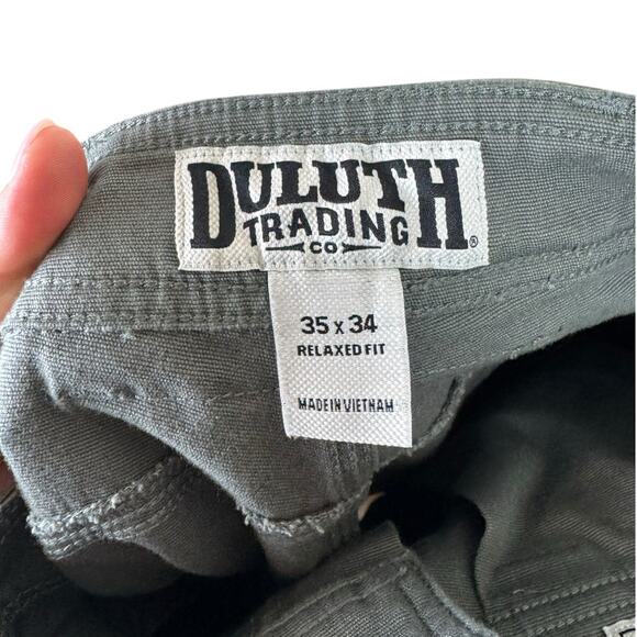 Duluth Trading 35x34 Gray Canvas Relaxed Fit D-Flex Fire Hose Carpenter Pants - Picture 11 of 14